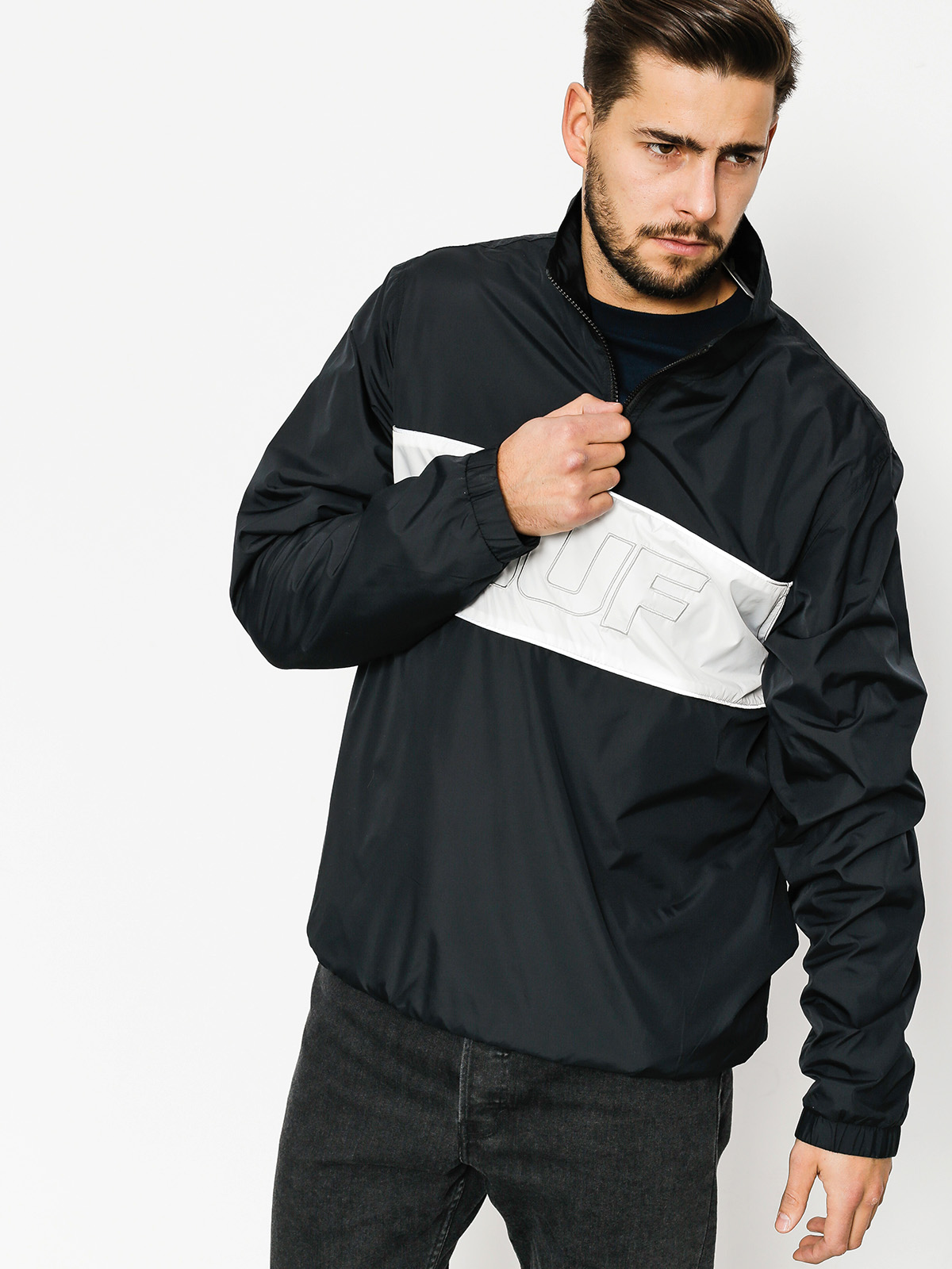 HUF Jacket Jacket Stadium Half Zip Track (black)