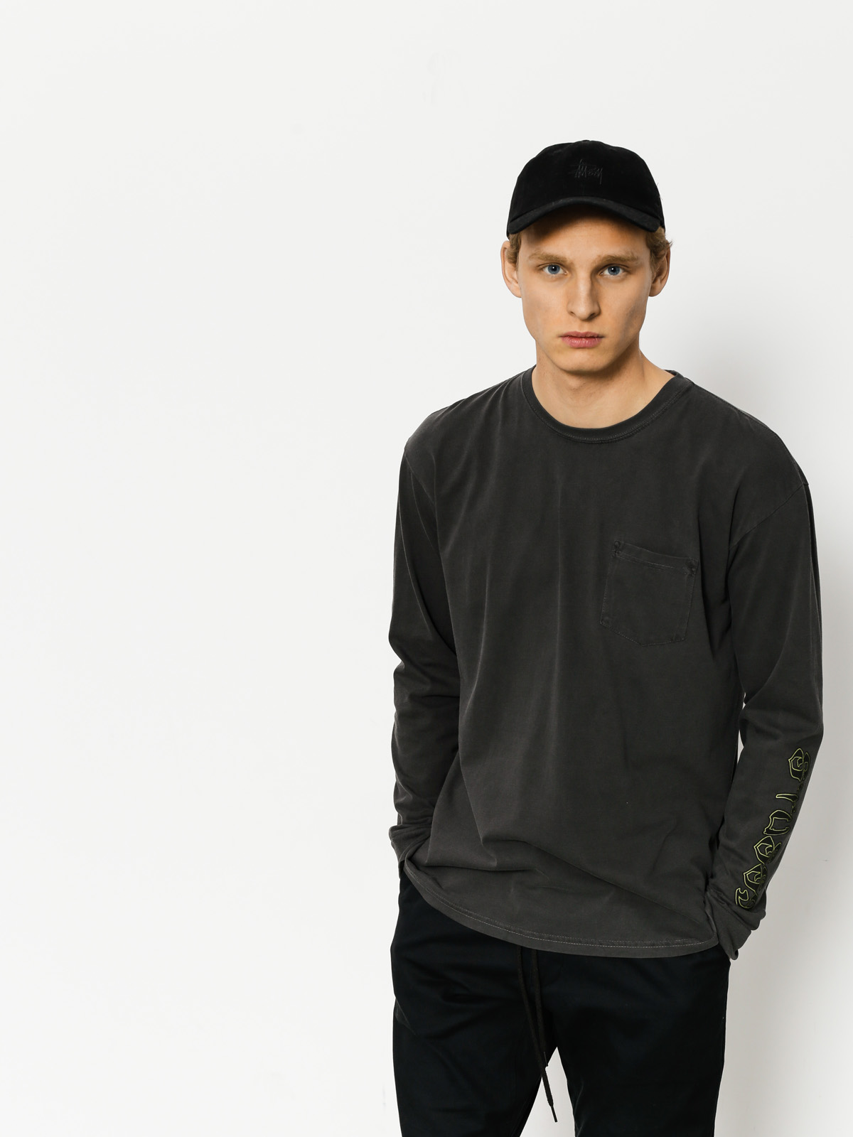 Stussy Longsleeve Double Dragon P Dyed Pkt (black)