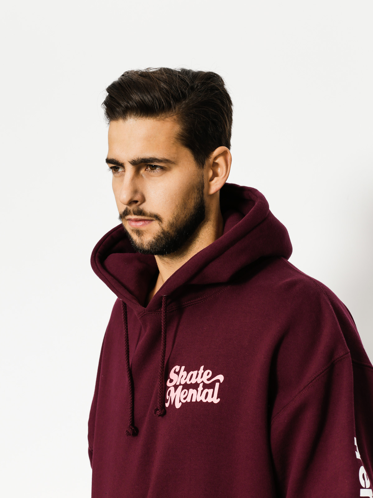 Skate Mental Hoodie Trendy Logo HD (burgundy)