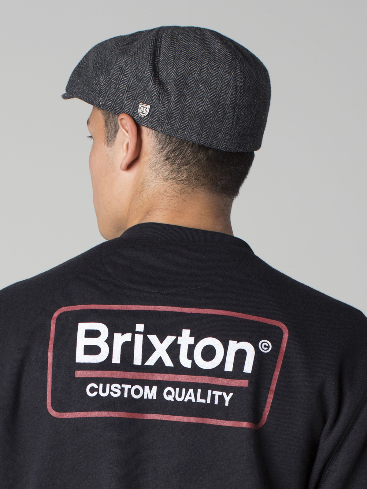 Shop Brixton Linwood C MP Snapback Cap In Heather Grey/black - Fast