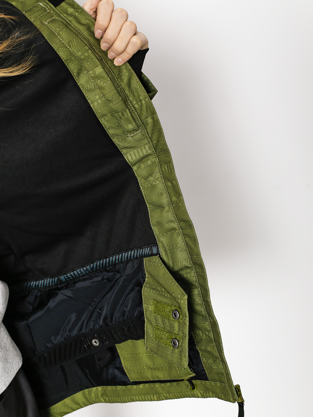 Womens Westbeach Snowboard jacket Crush Jacket (combat green fairisle)