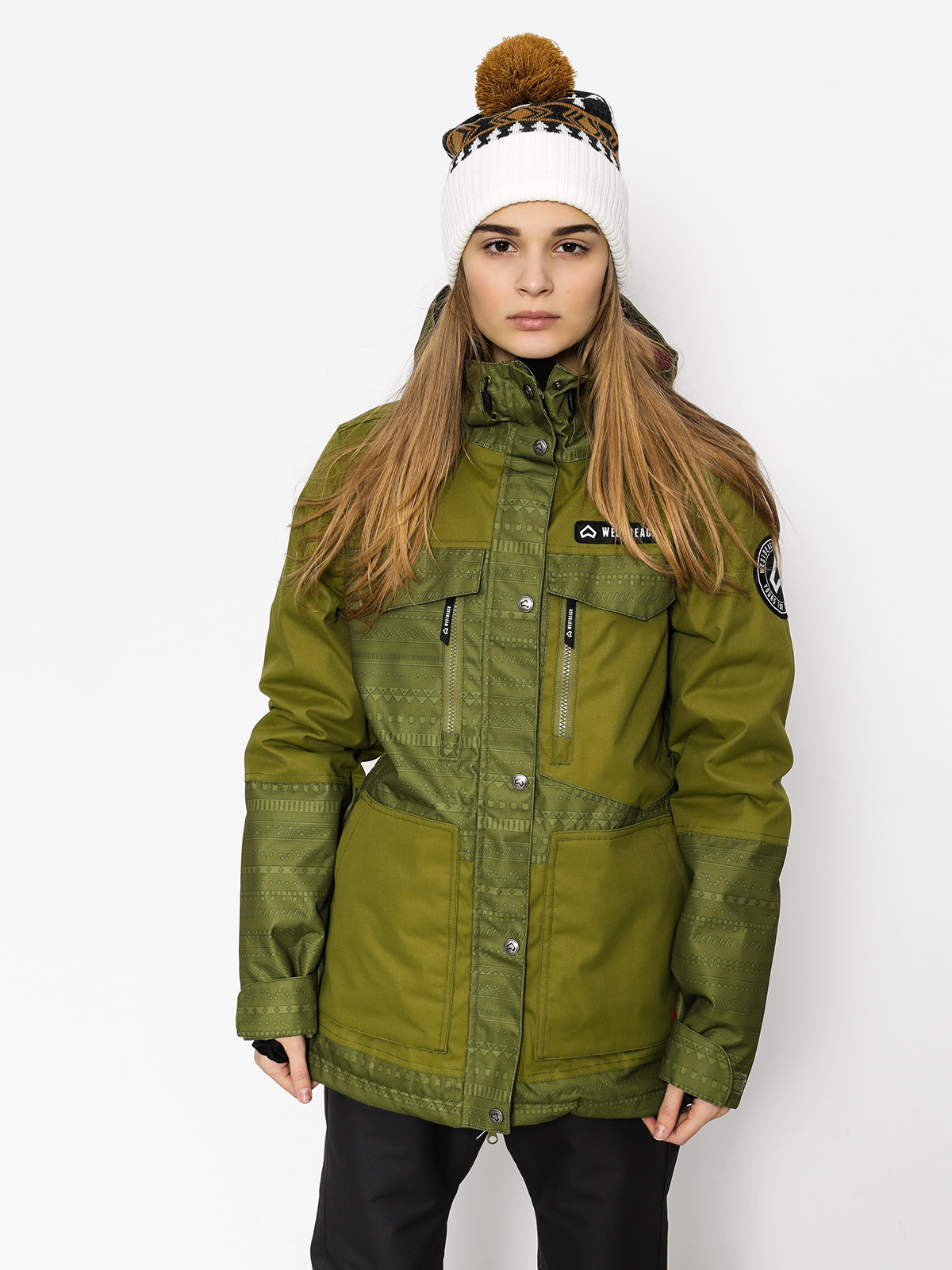 Damen Westbeach Snowboardjacke Waltz Jacket (combat green fairisle)
