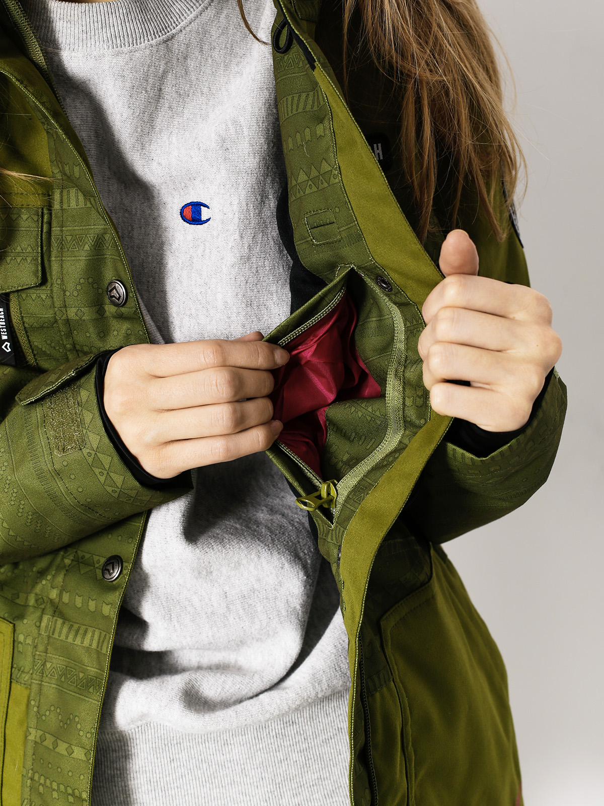 Damen Westbeach Snowboardjacke Waltz Jacket (combat green fairisle)