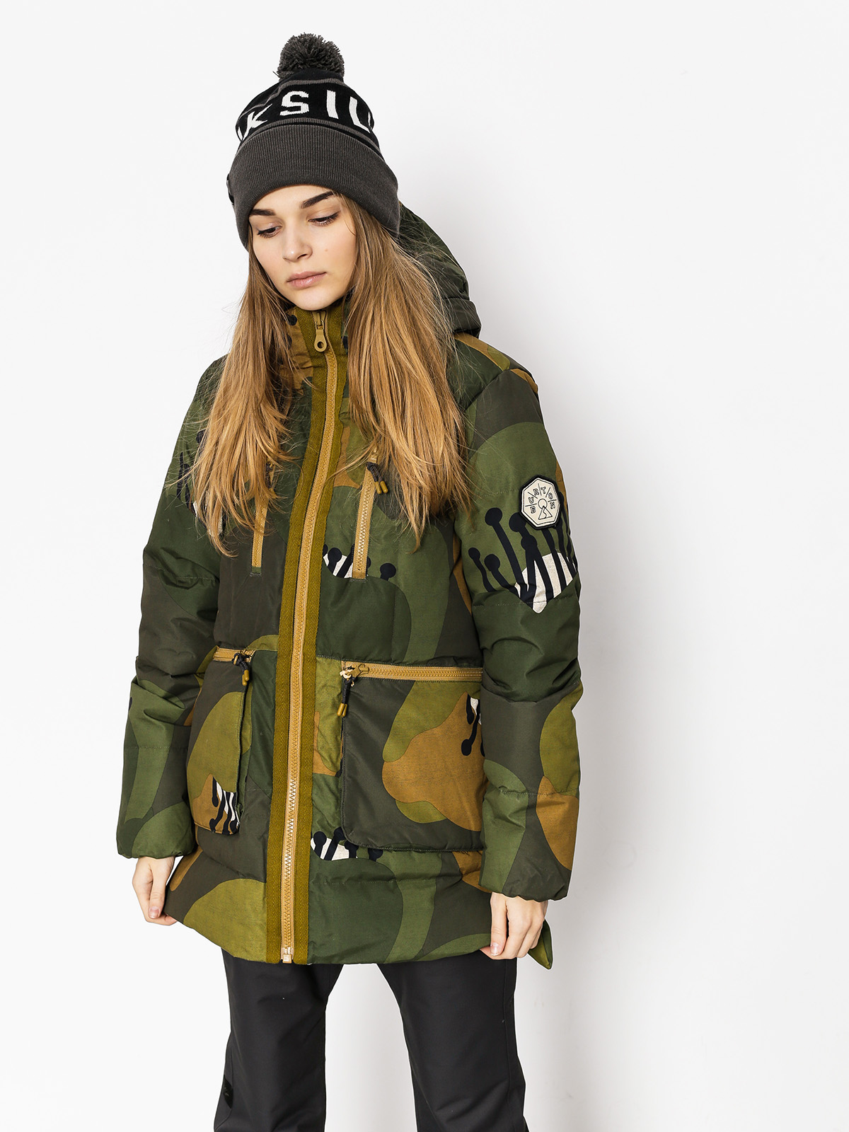 Womens Burton Snowboard jacket King Pine (forest poppyfield)