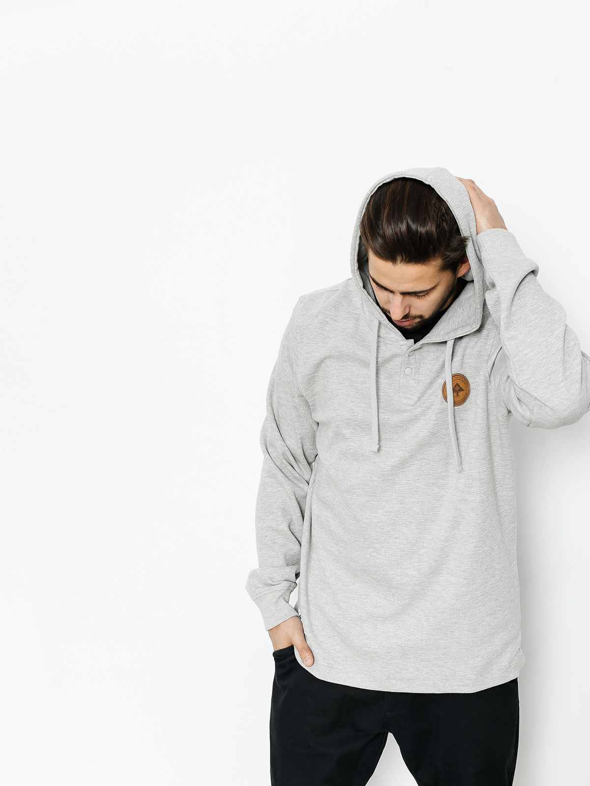 Thermal hot sale henley hoodie