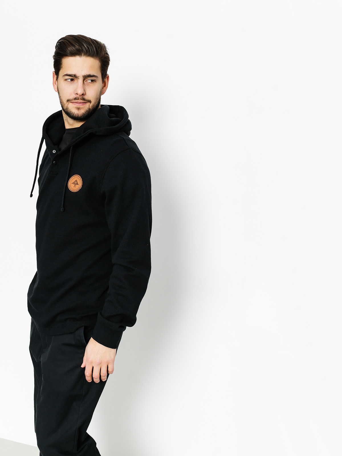 LRG Hoodie RC Thermal Henley HD black black