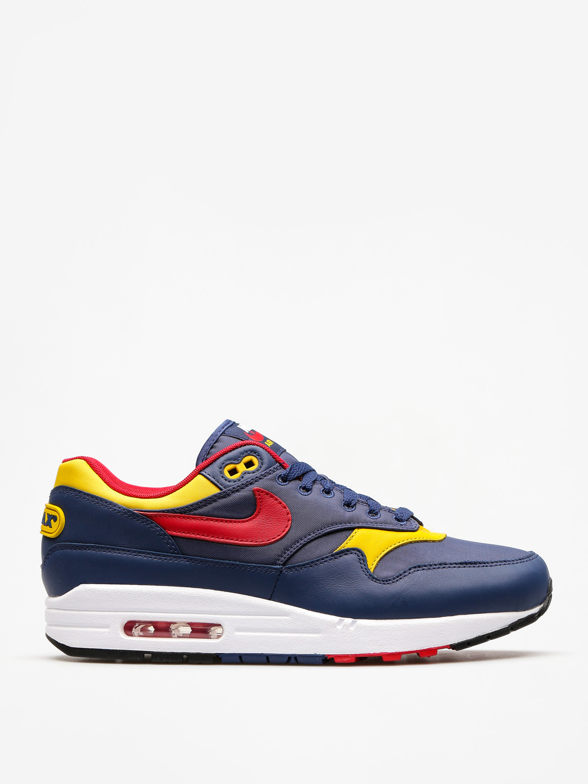 Nike Air Max 1 Premium Shoes (navy/gym red vivid sulfur white)