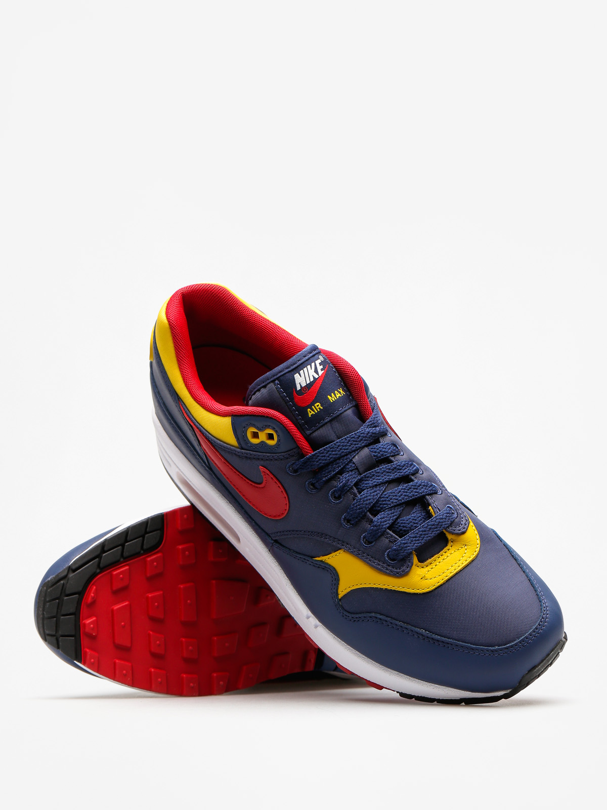 Nike Air Max 1 Premium Shoes (navy/gym red vivid sulfur white)