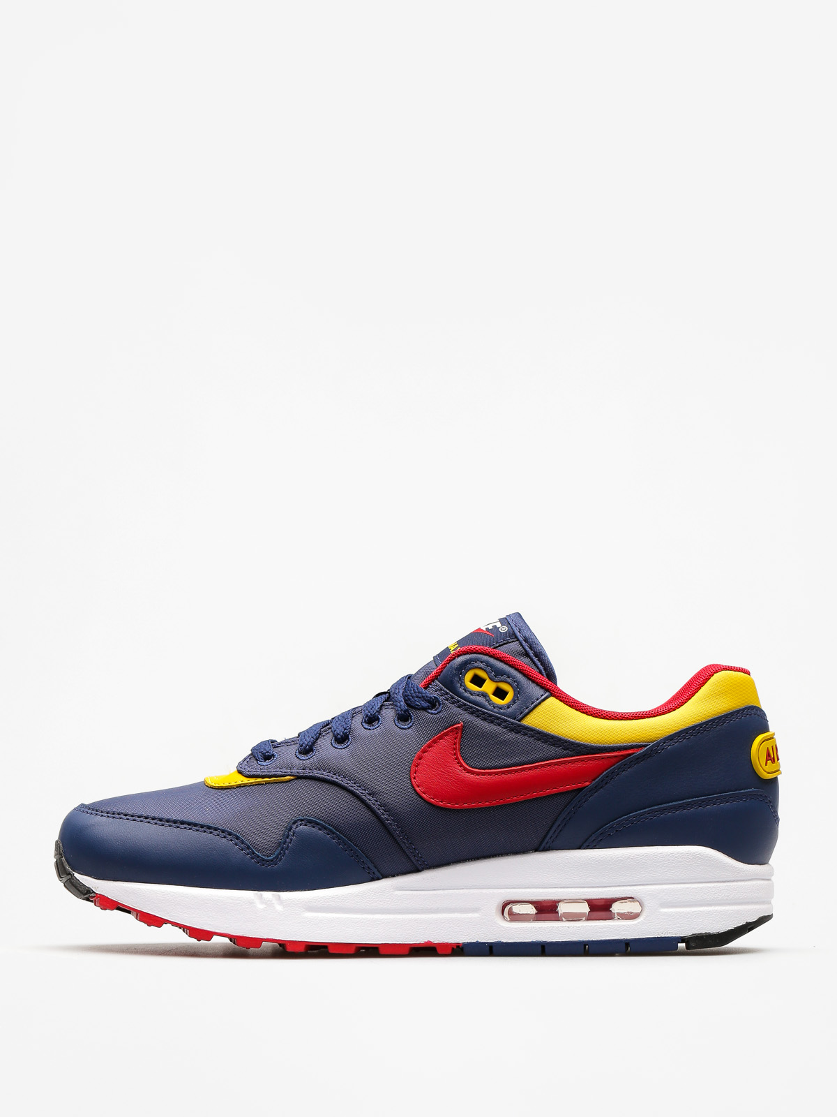 Nike Air Max 1 Premium Shoes (navy/gym red vivid sulfur white)