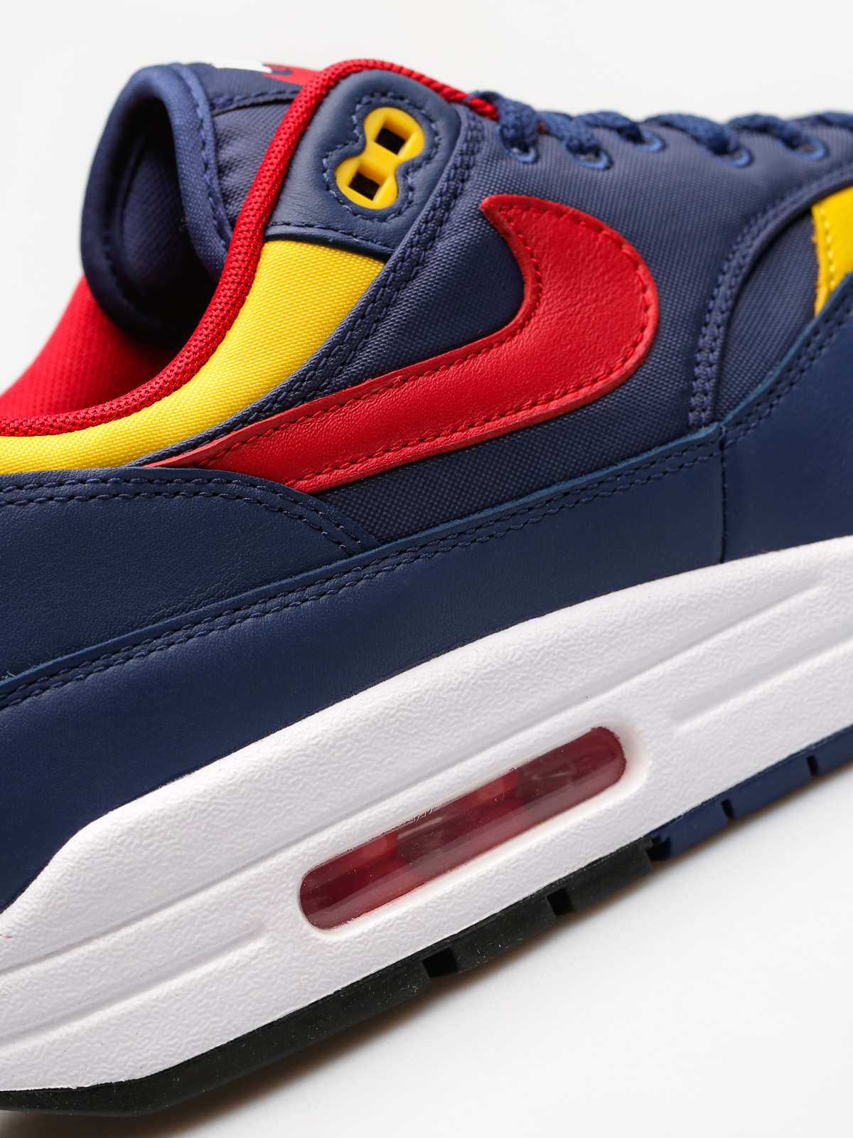 Nike Air Max 1 Premium Shoes (navy/gym red vivid sulfur white)