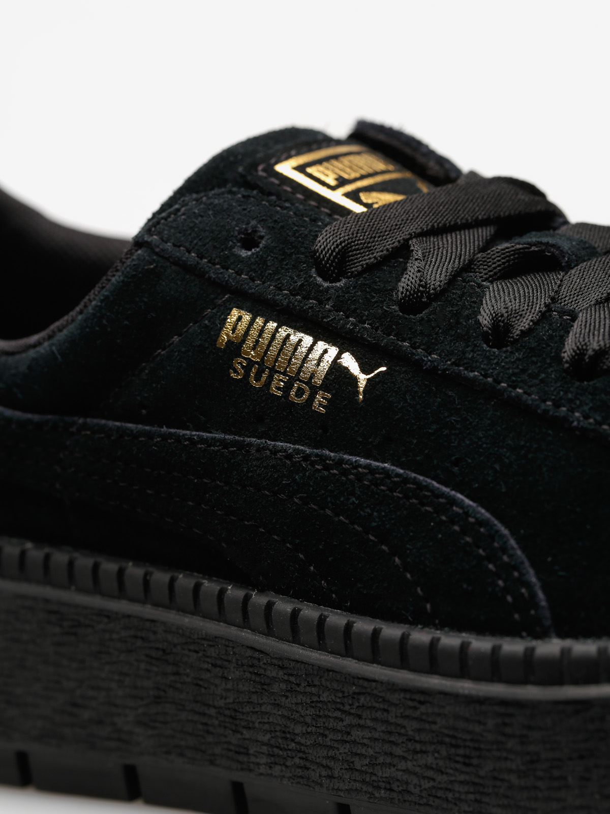 puma suede trace platform black