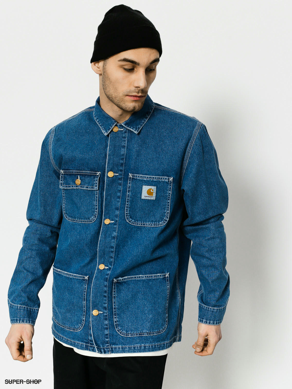 carhartt denim michigan coat