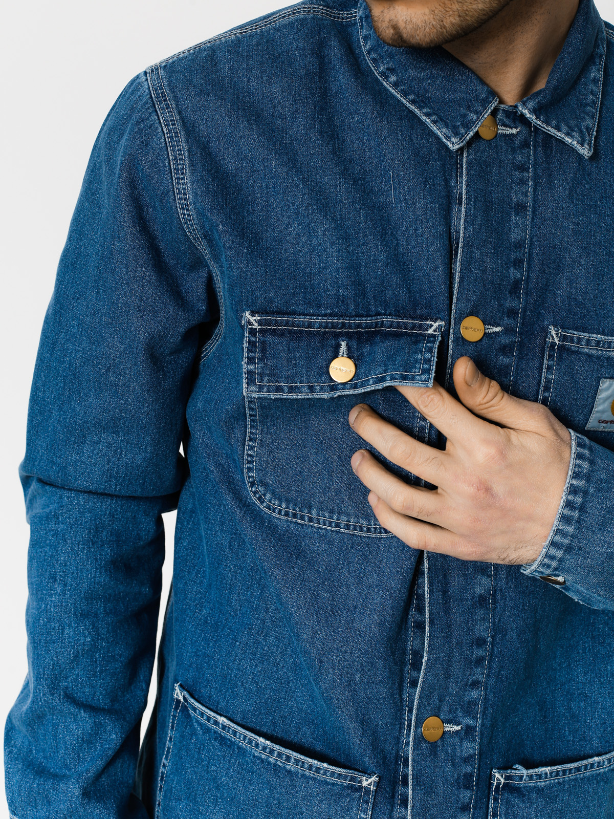 carhartt denim barn coat stonewashed