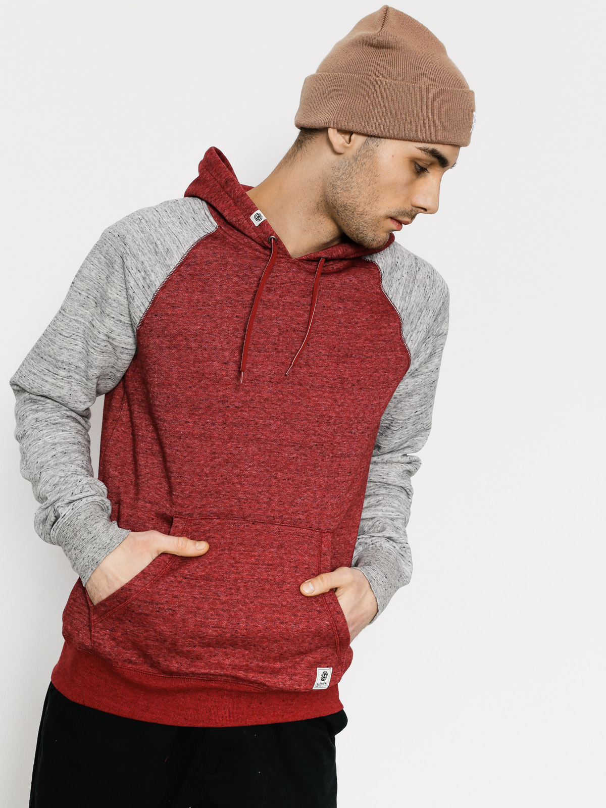 Element Hoodie Meridian Block HD (red dalhia)