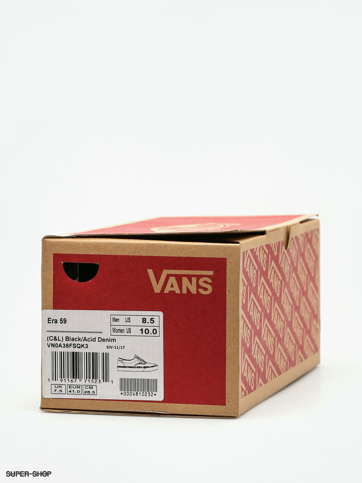 Vans Men's C&L Era 59 Black/Acid Denim Canvas Skate Shoes