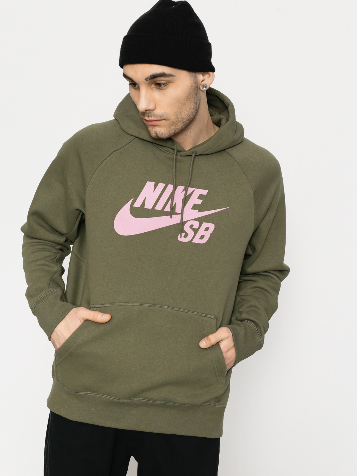 Nike SB Hoodie Sb Icon HD (medium olive/elemental pink)