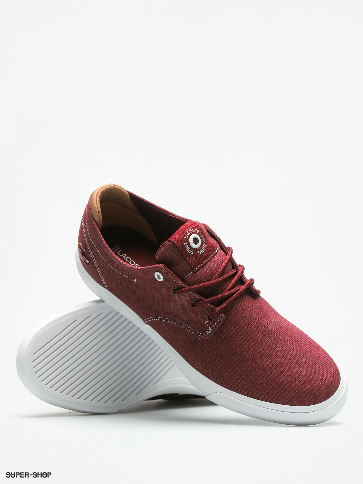 maroon lacoste shoes