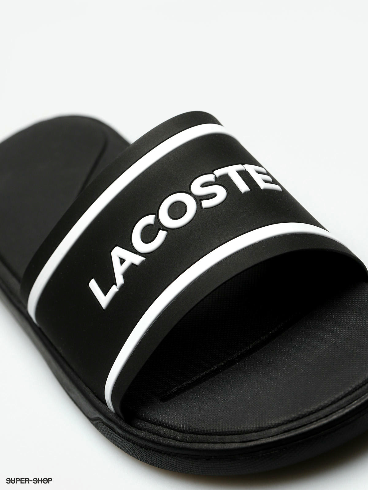 lacoste slides white