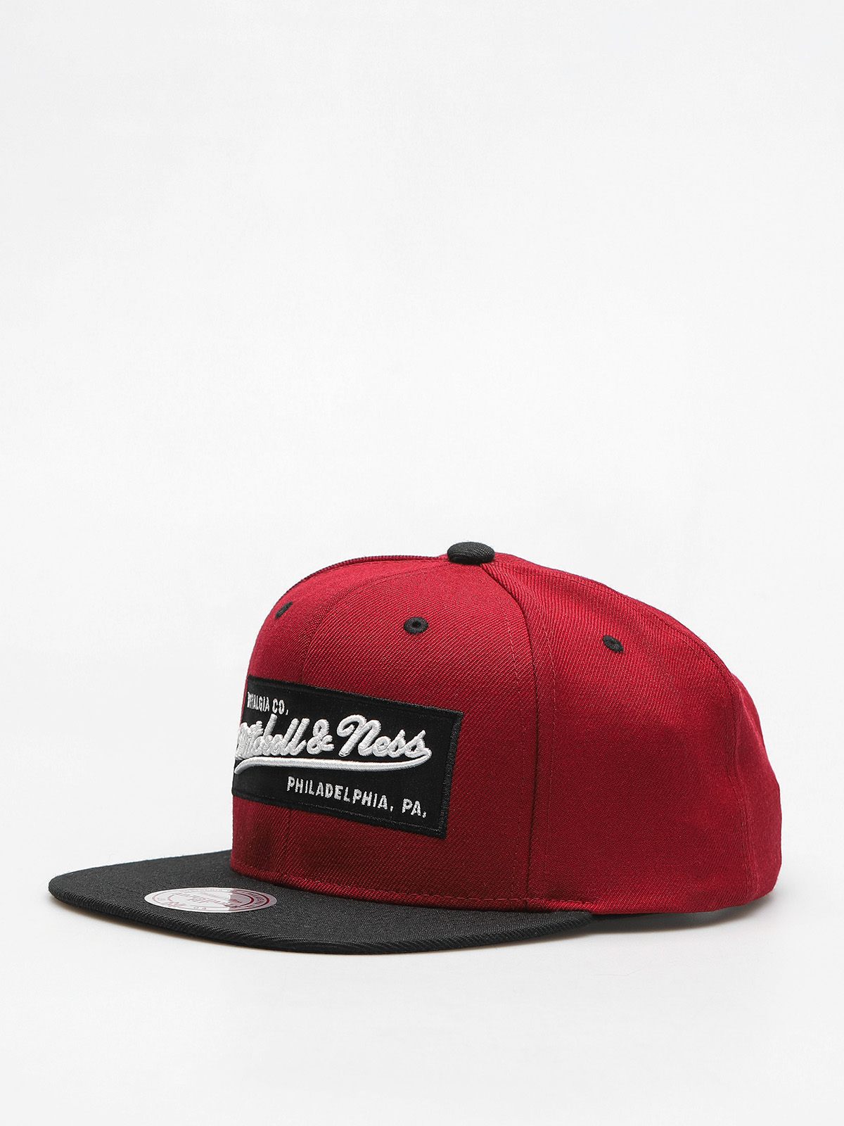 mitchell and ness burgundy snapback