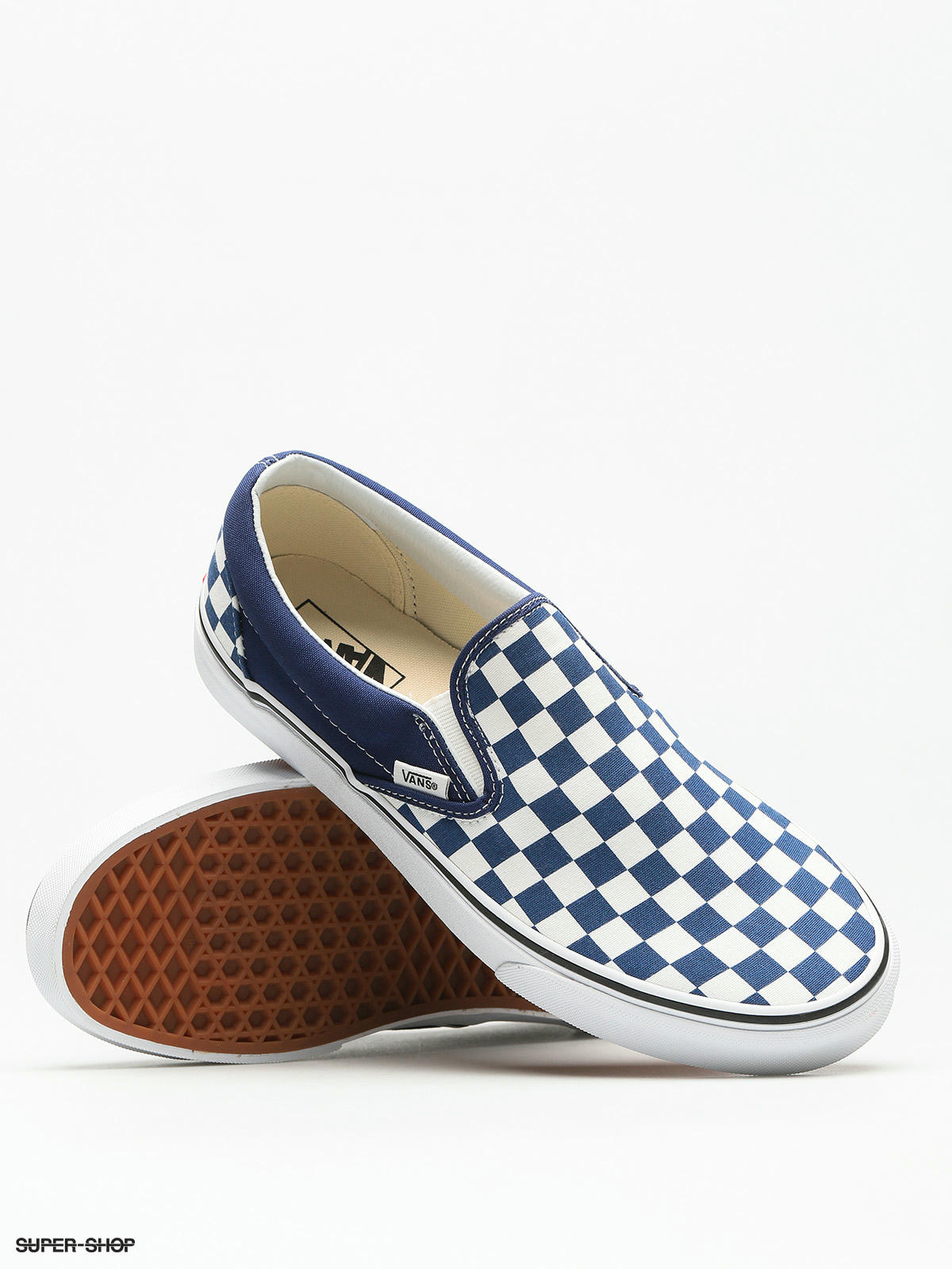 vans checkerboard blue and white