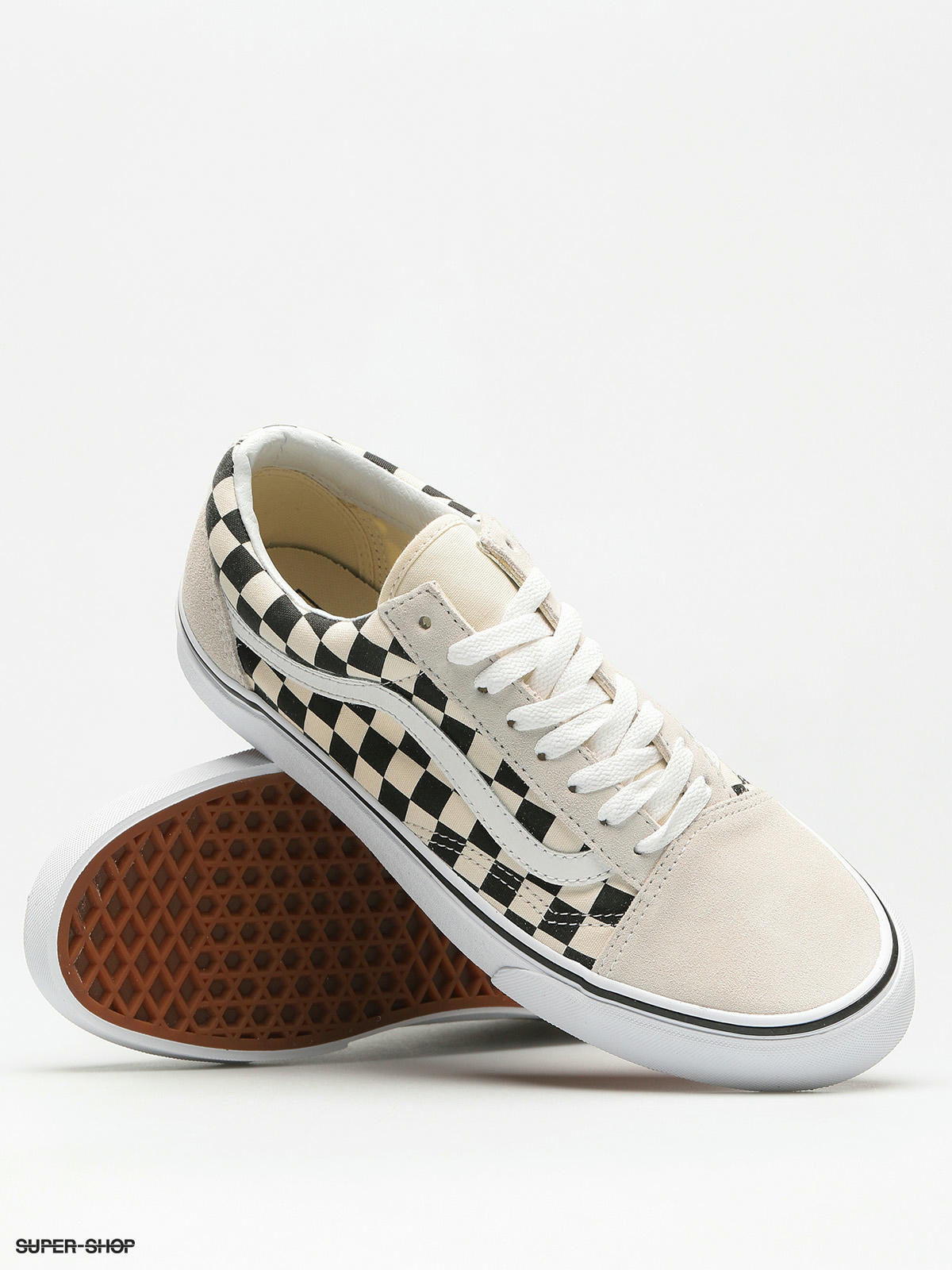 vans tan and white checkered