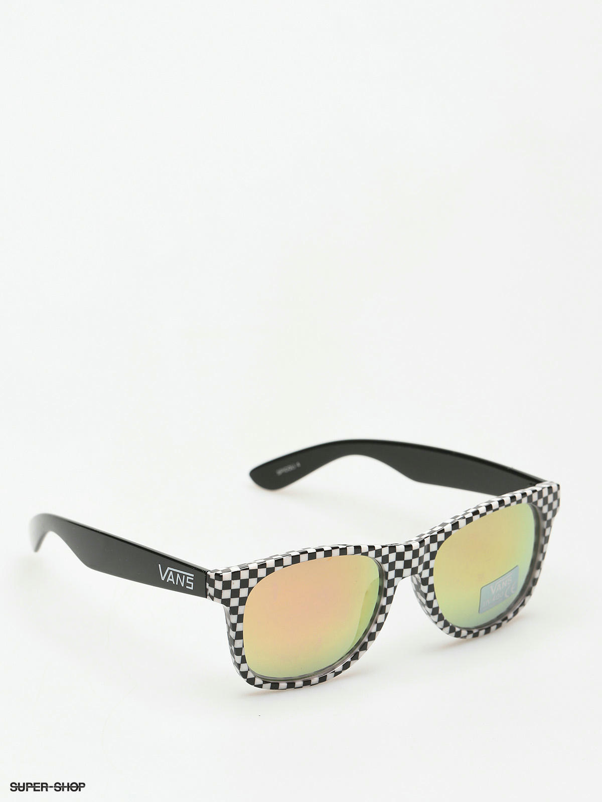 vans spicoli 4 checkerboard sunglasses in clear