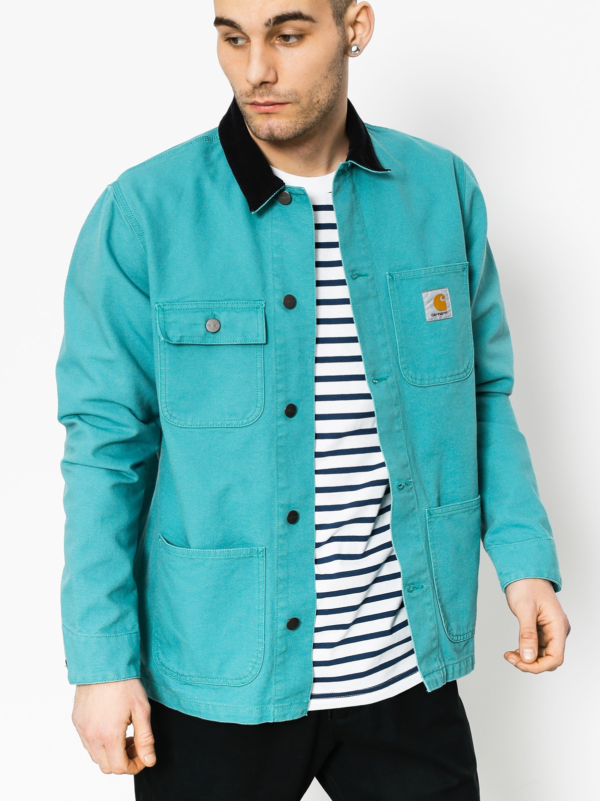 Carhartt Jacket Michigan Chore Coat (soft teal/dark navy)