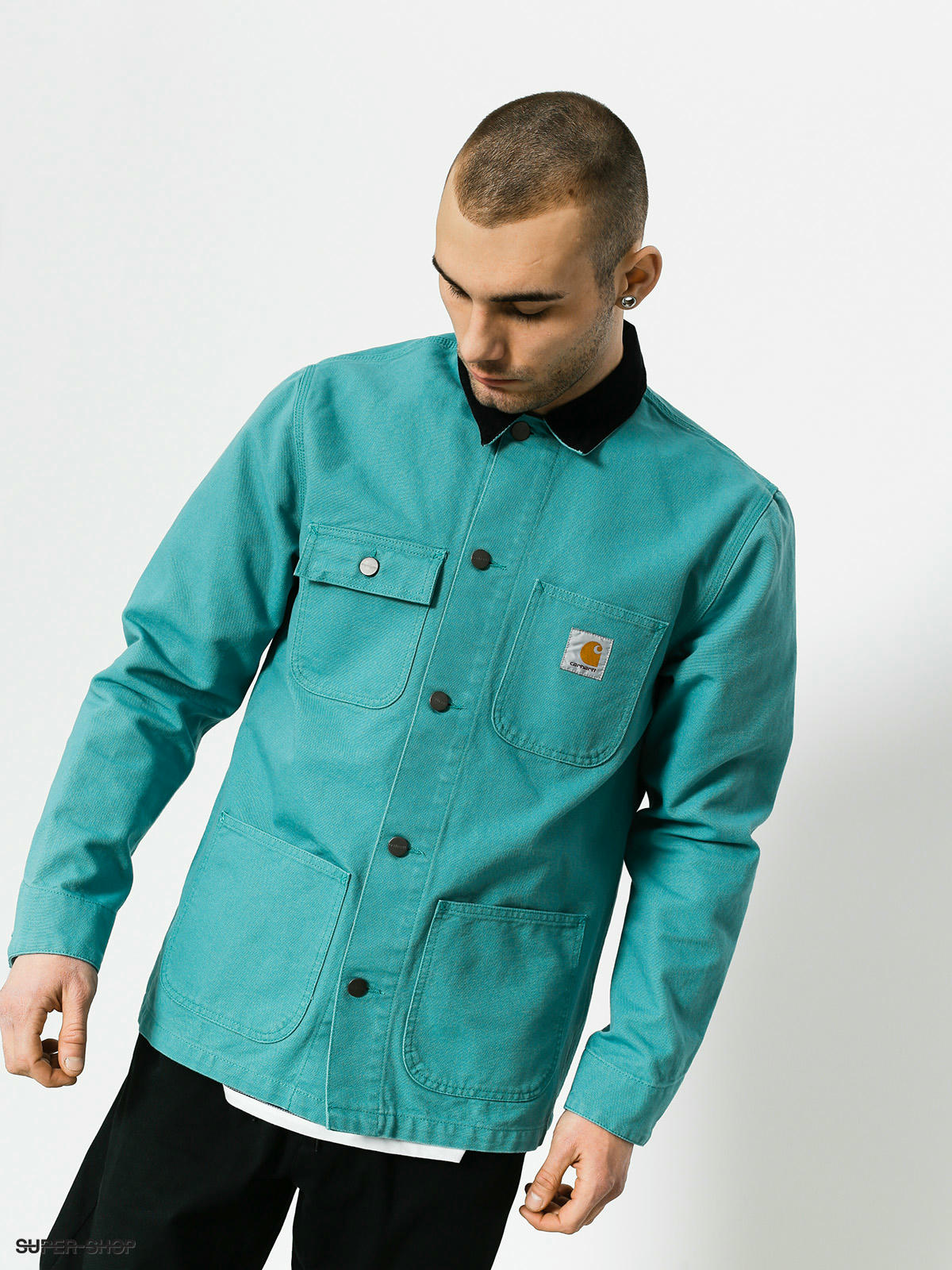 Carhartt Jacket Michigan Chore Coat (soft teal/dark navy)