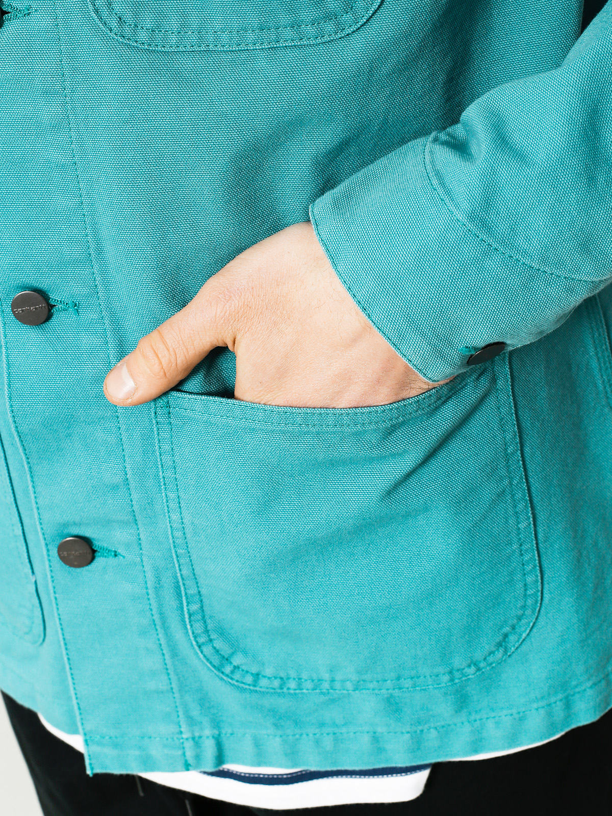 Carhartt Jacket Michigan Chore Coat (soft teal/dark navy)