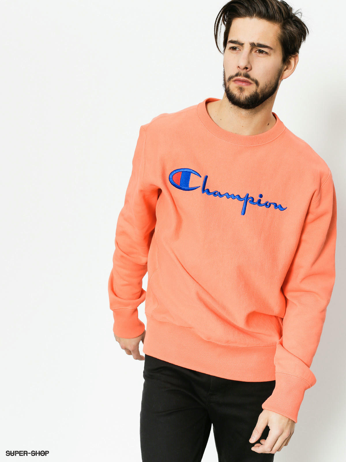 champion crewneck sweatshirt orange