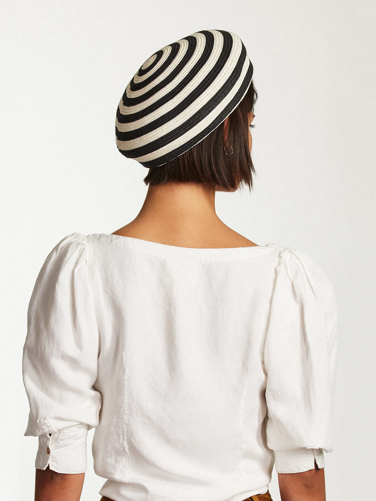 Brixton Flat cap Beret Audrey Straw Beret Wmn (black/white)