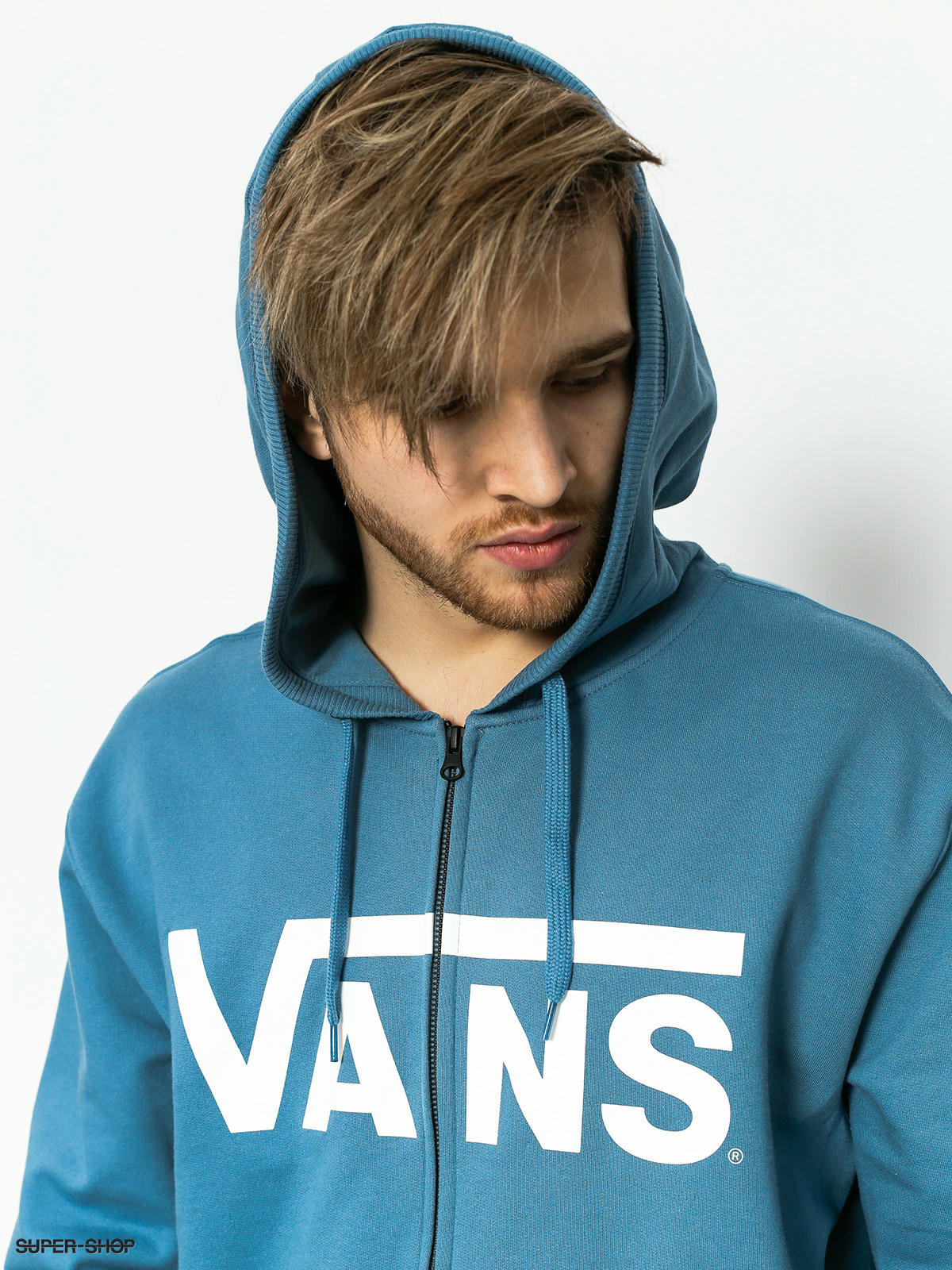 blue and white vans hoodie