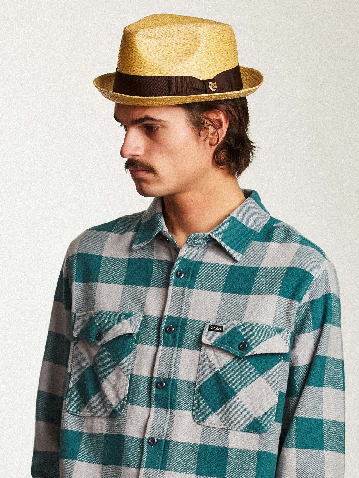 Brixton Hat Castor Fedora (tan stripe)