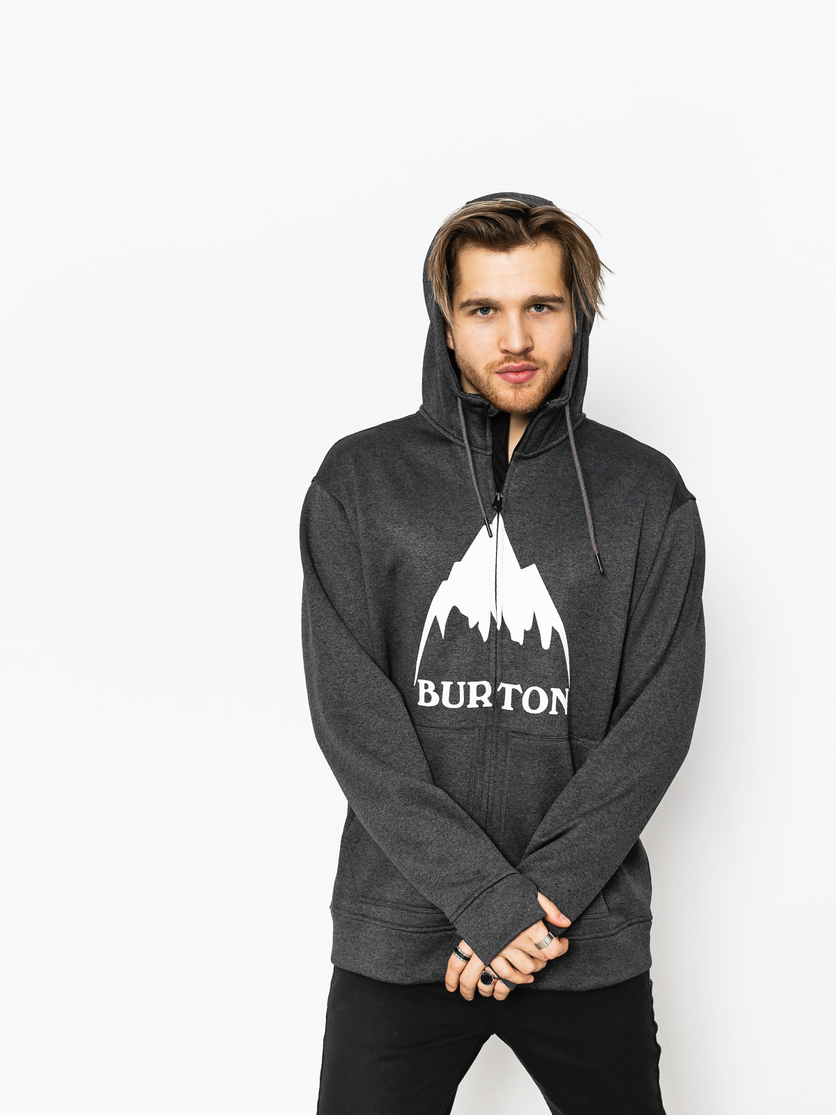 Mens Burton Hoodie Oak ZHD (true black heather)