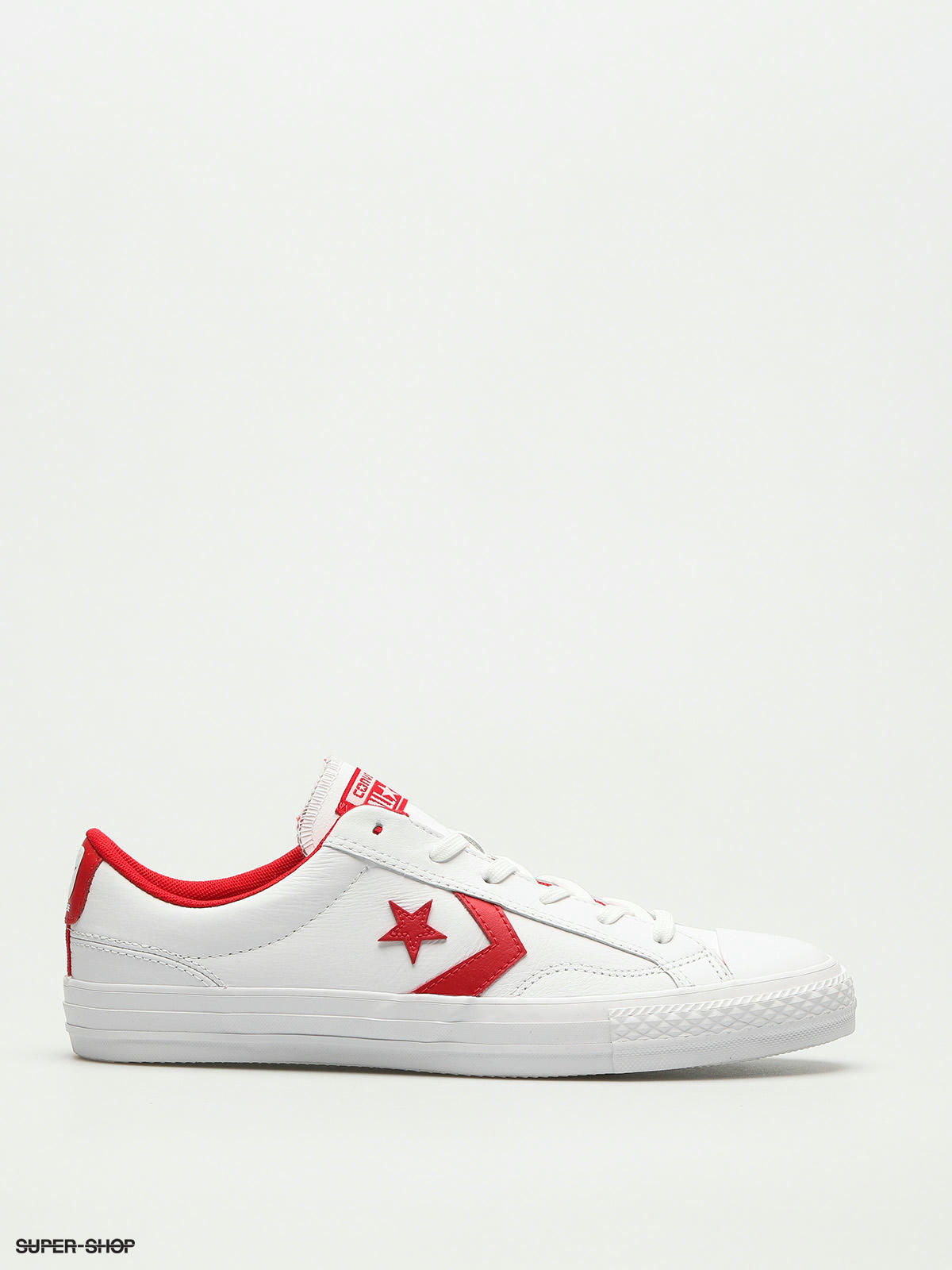 white converse with red star