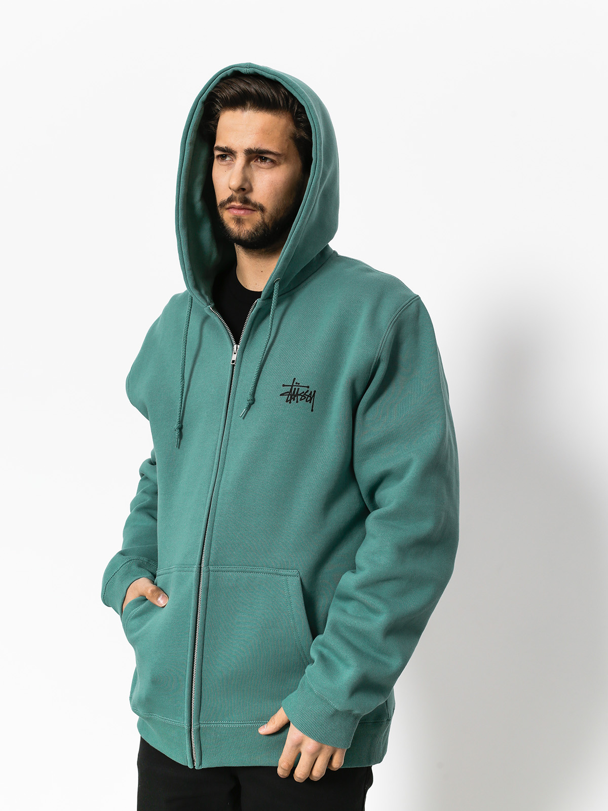Stussy Hoodie Basic ZHD - green (sage)