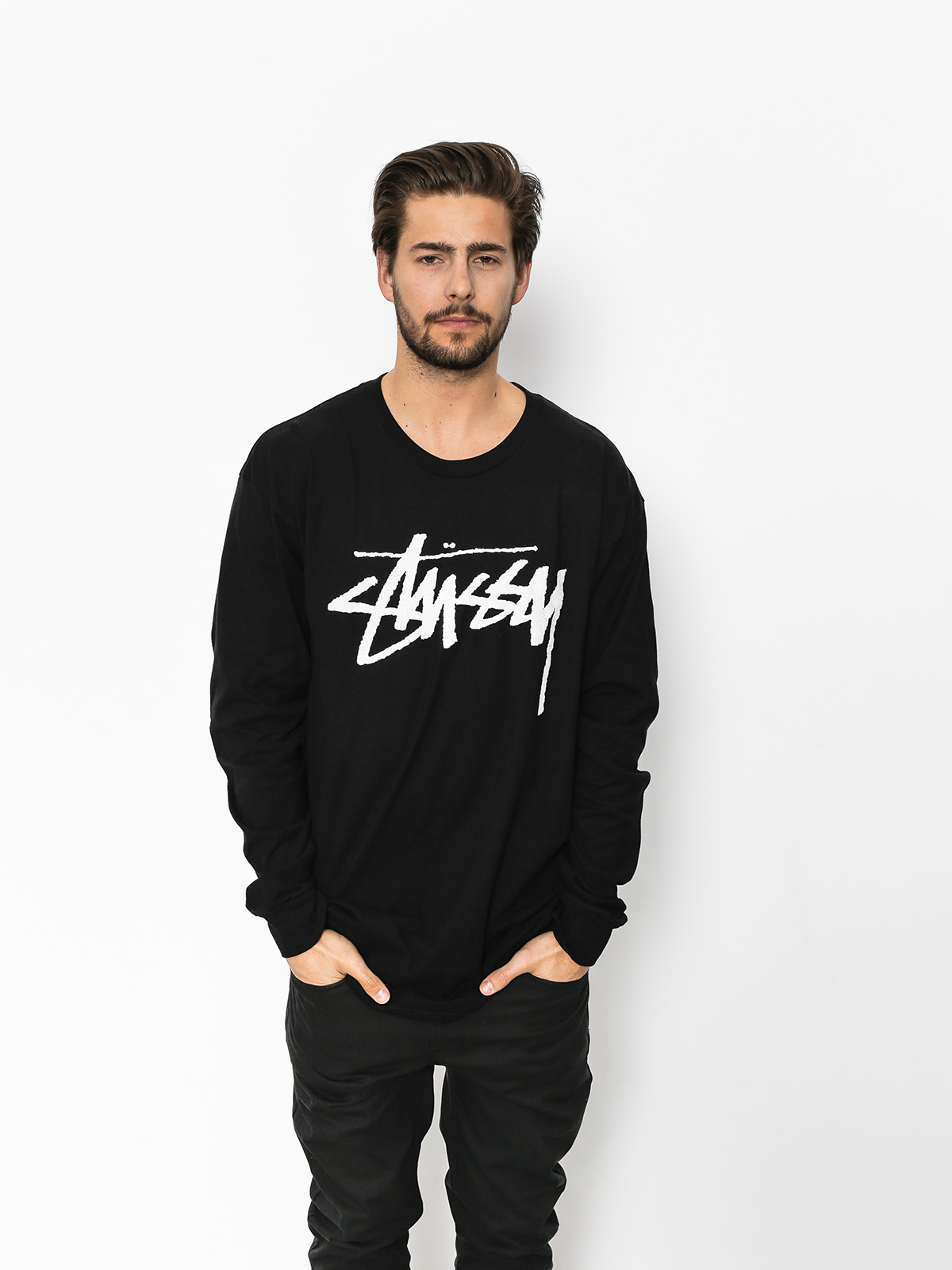 Stussy Longsleeve Old Stock - black (black)