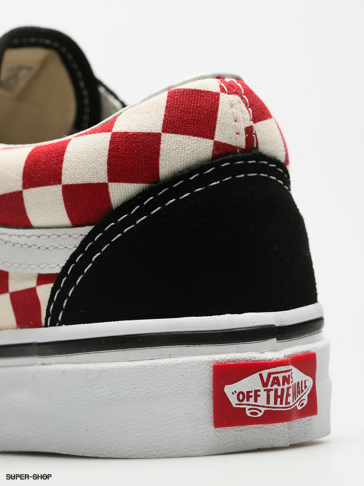 Red checkered store vans with black