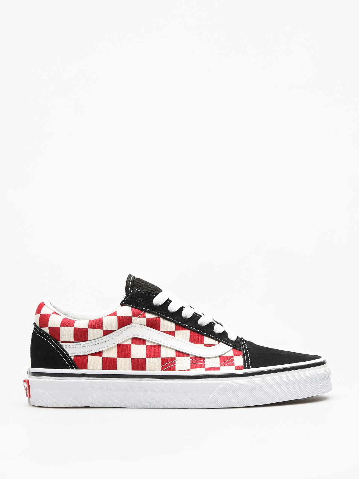 vans checkerboard old skool black & red shoes