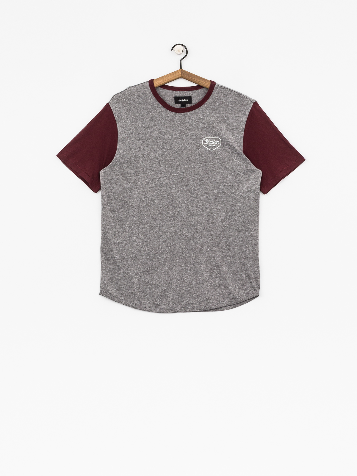 Brixton T-shirt Novato Knit (heather grey/maroon)