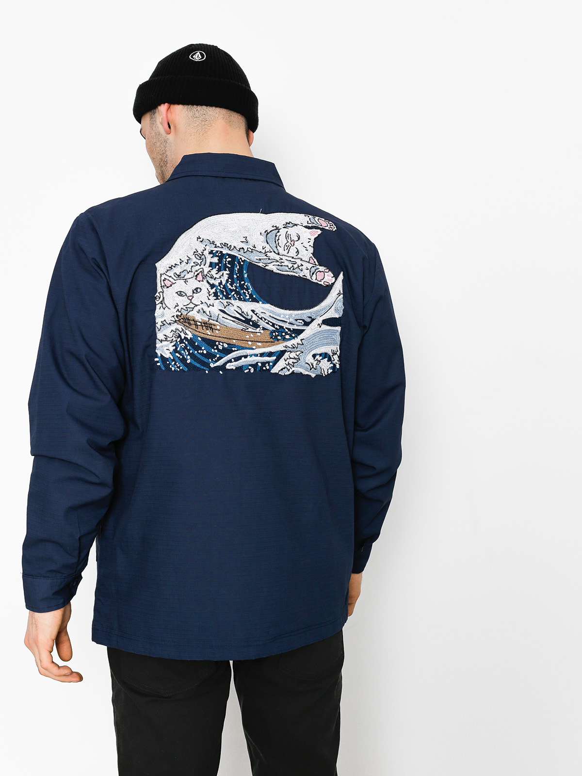 RipNDip Jacket Great Wave Military (navy blue)