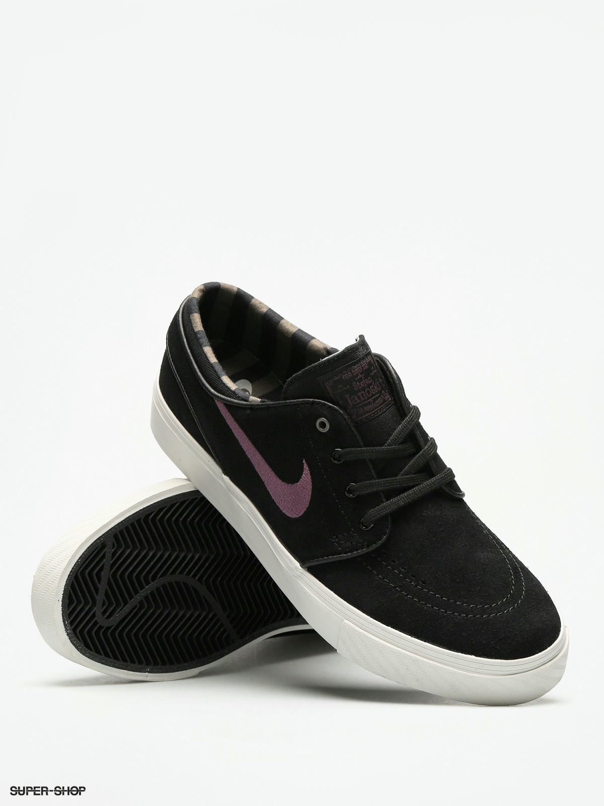 Nike SB Shoes Zoom Stefan Janoski black black pro purple ridgerock light bone