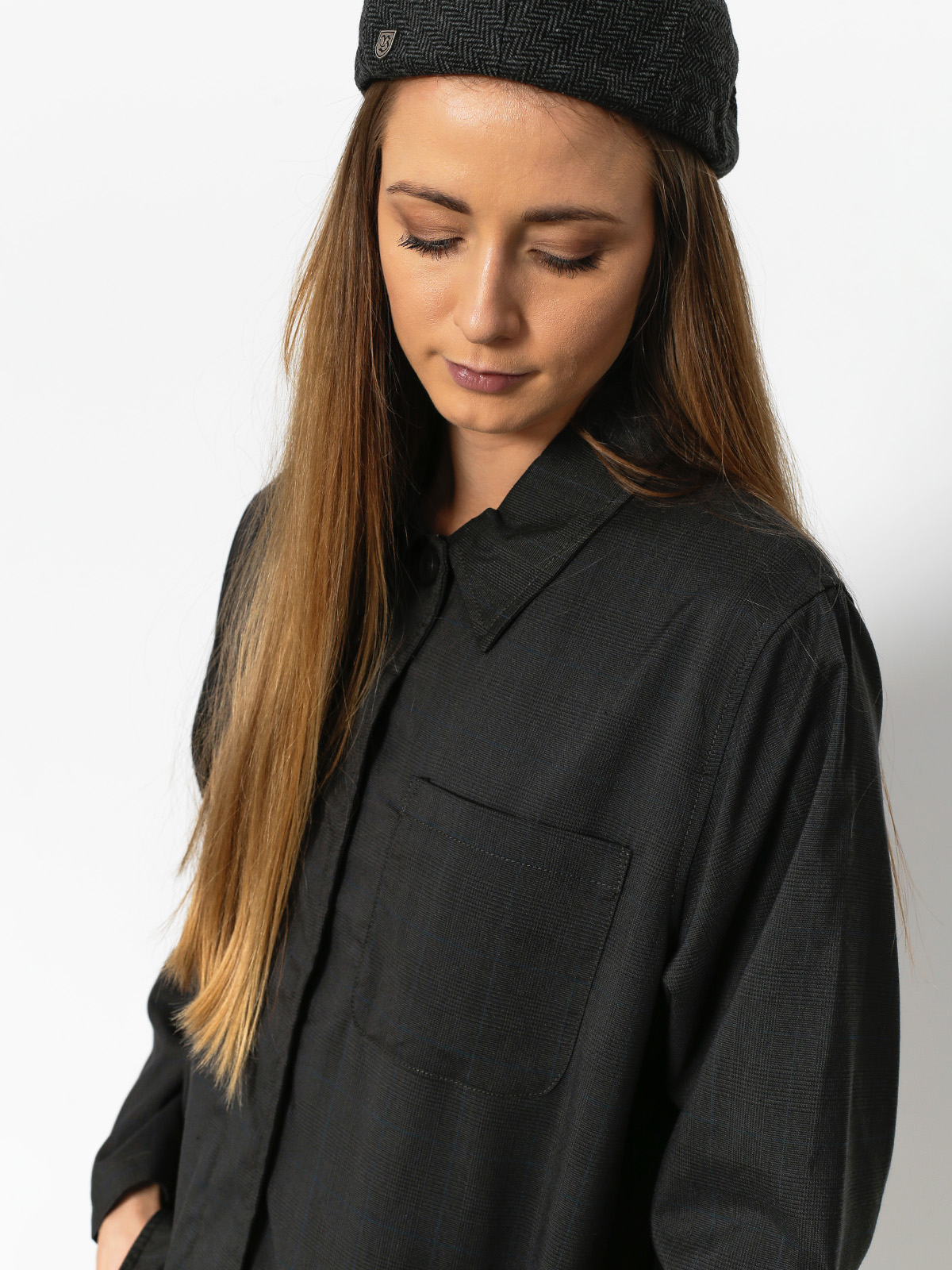 Stussy Coat Jude Long Plaid Wmn (charcoal)