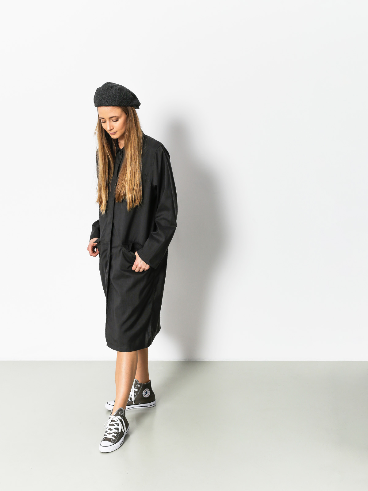 Stussy Coat Jude Long Plaid Wmn (charcoal)