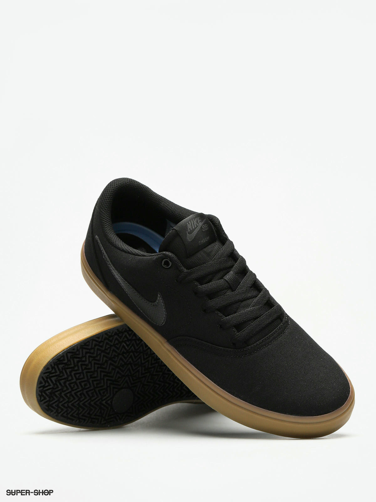 Nike SB Shoes Sb Check Solarsoft Canvas (black/black gum brown)
