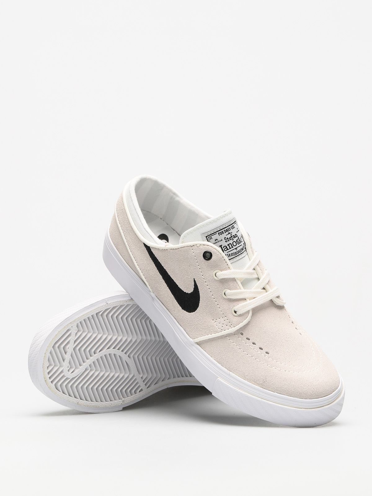 nike sb janoski summit white & black skate shoes