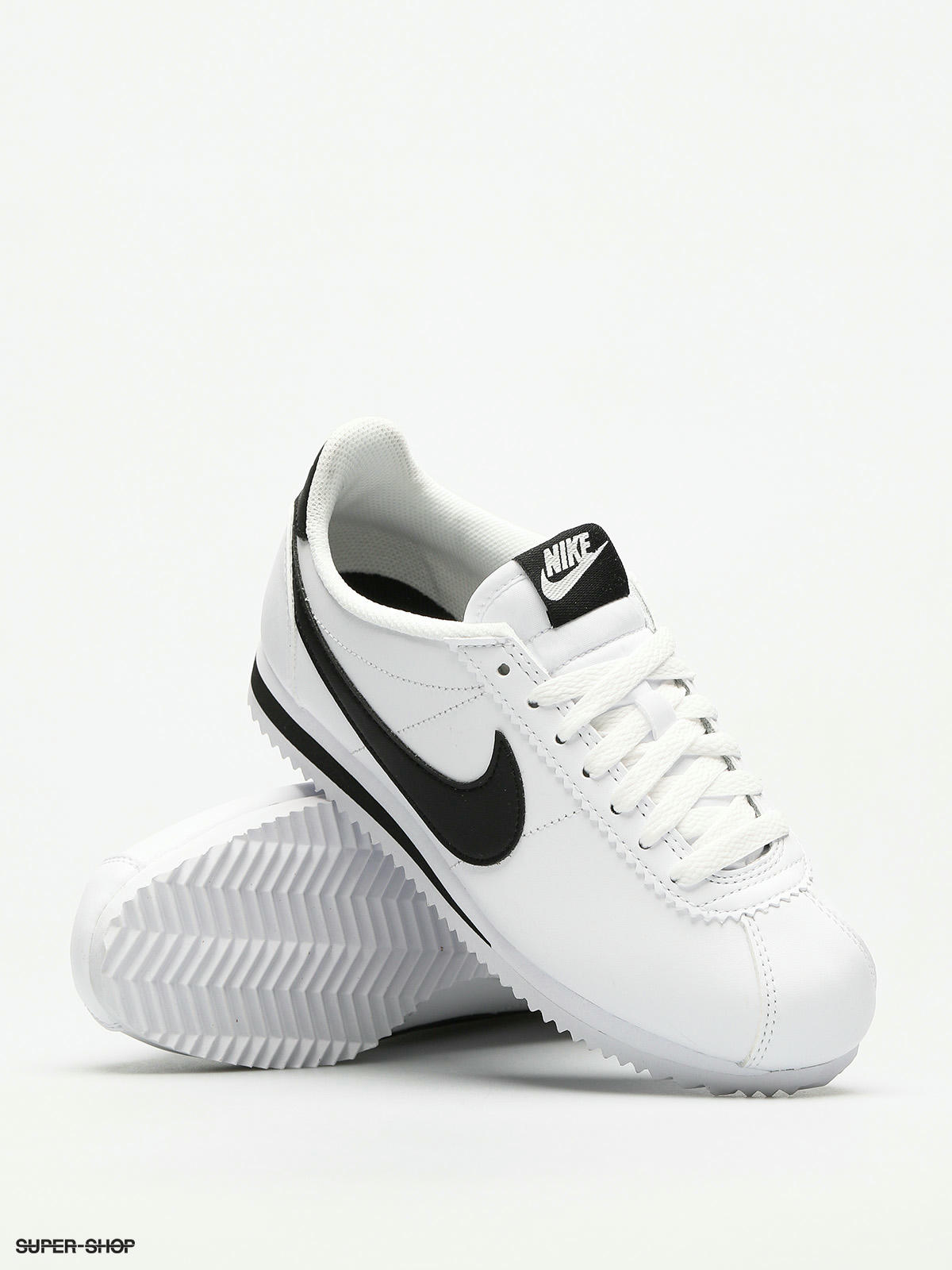 Nike white and black shop classic cortez leather trainers