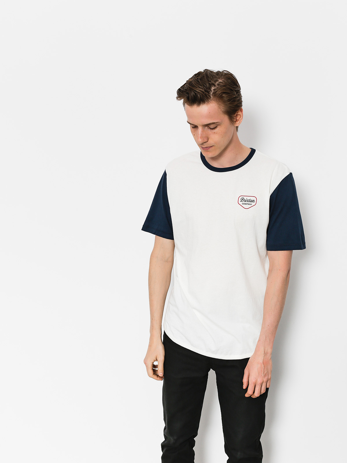 Brixton T-shirt Novato Knit (off white/navy)