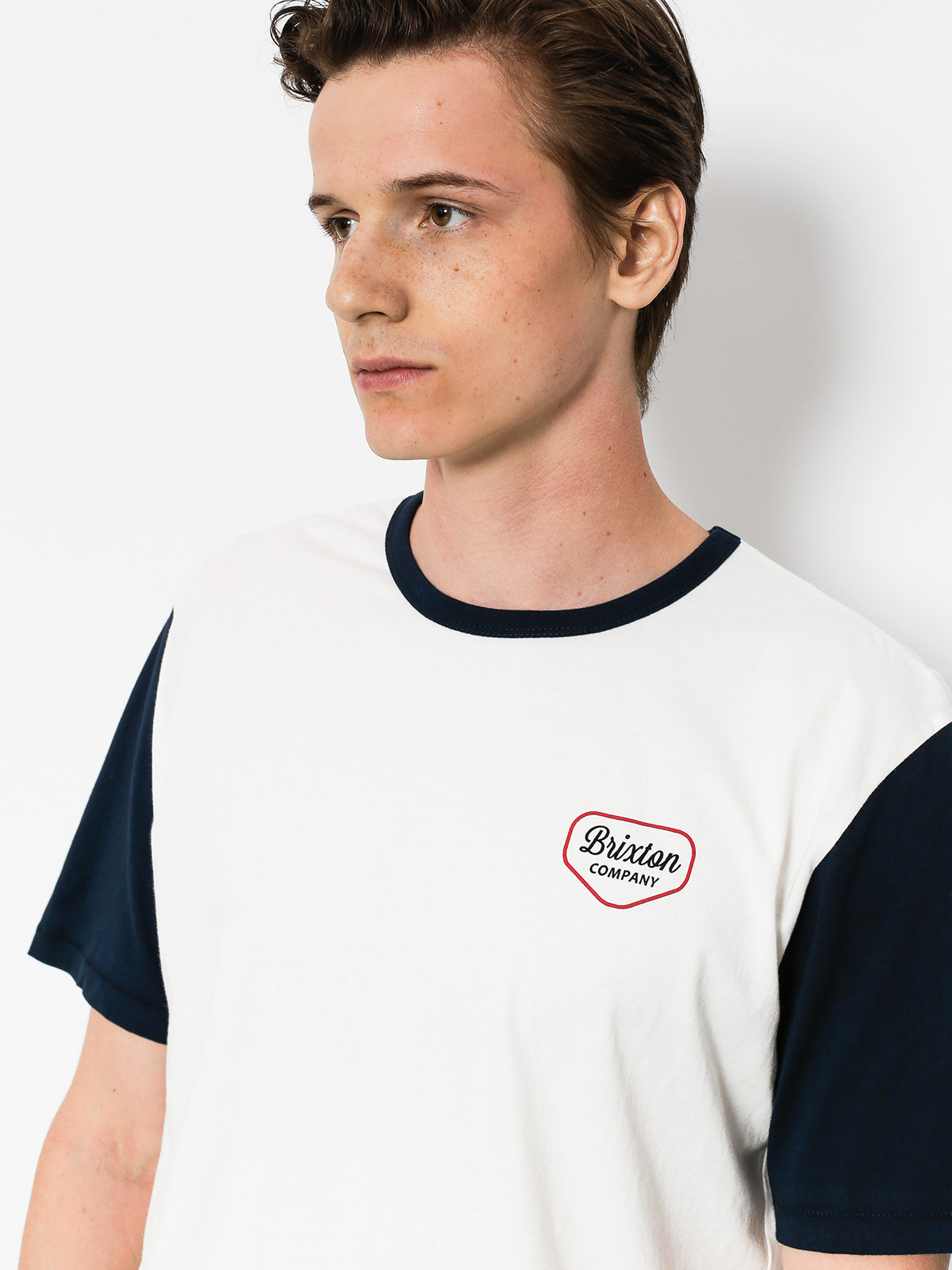 Brixton T-shirt Novato Knit (off white/navy)