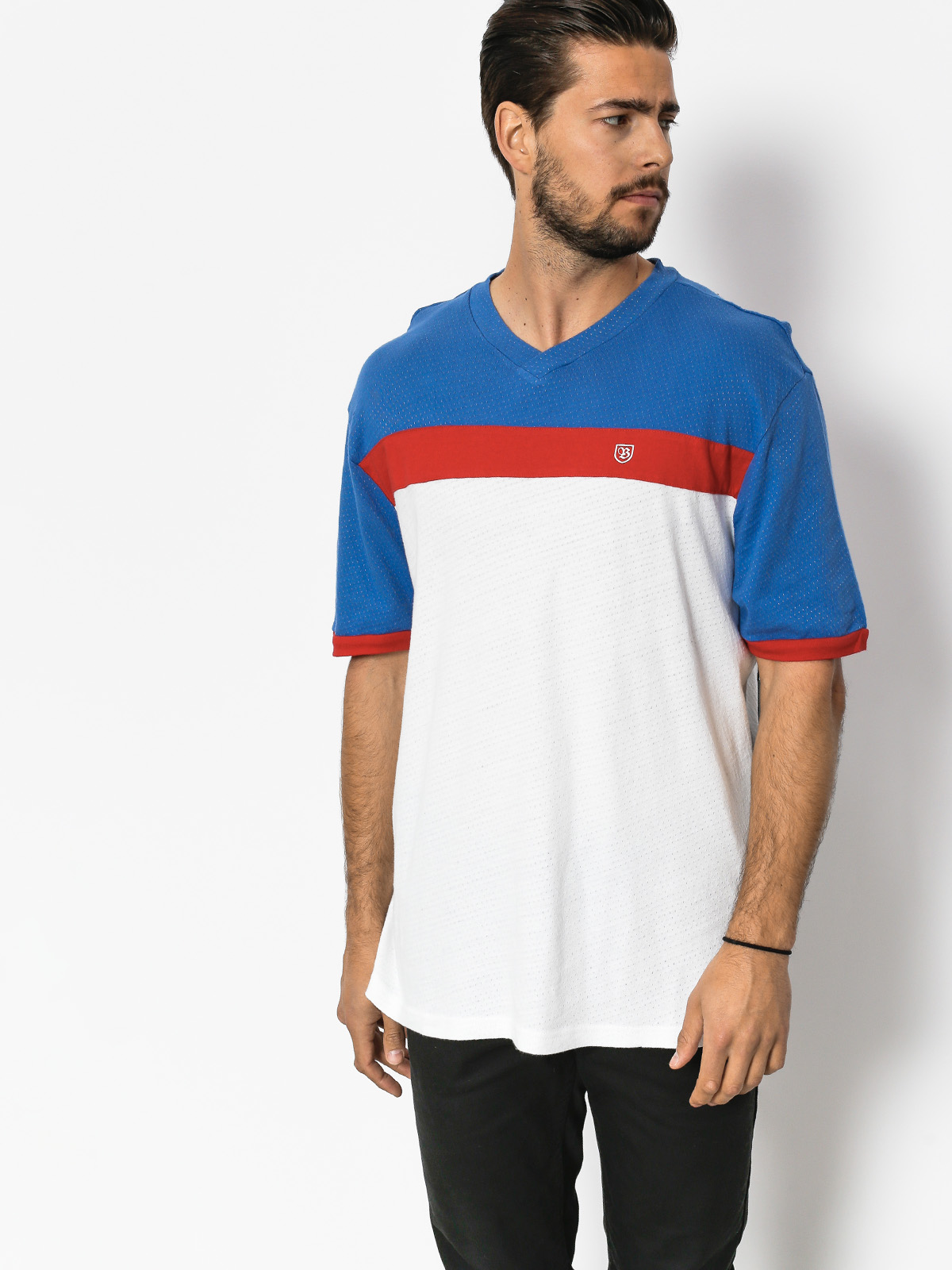 Brixton T-shirt Substance Knit (white/royal)